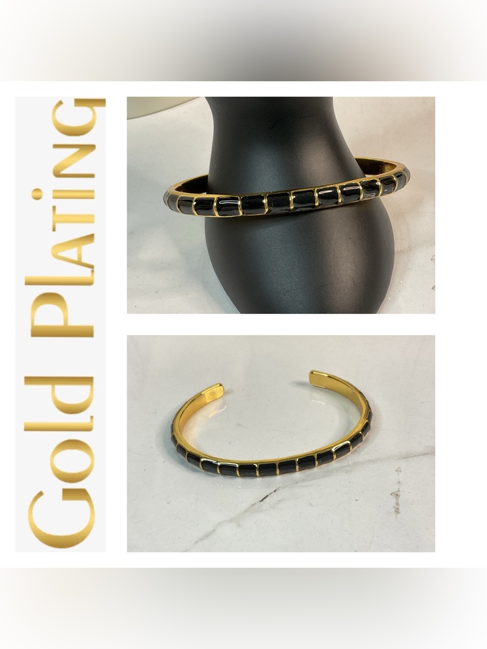 🌟🌟 Gold Plated Bamboo Cuff Bracelet